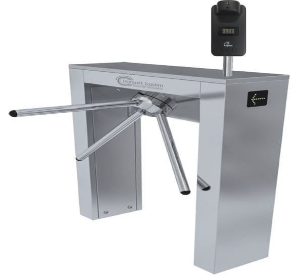 HURSOFT S630 ÇİFT AYAKLI TURNİKE (ATEŞ ÖLÇER VE KART OKUYUCU TURNİKEYE MONTELİ)