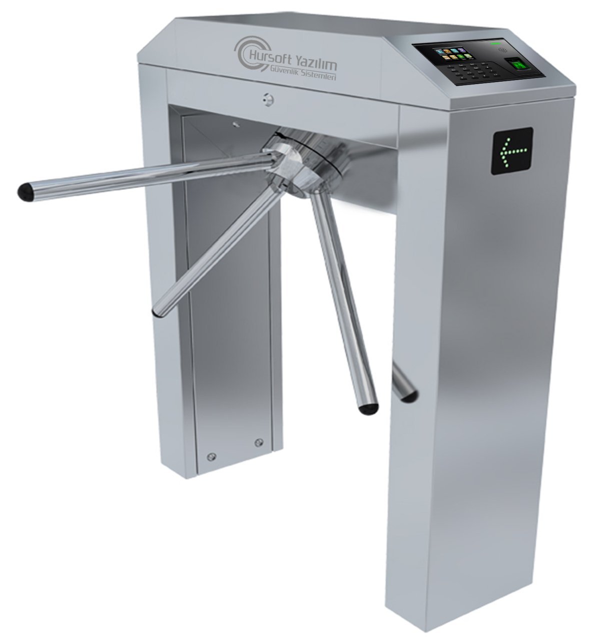 HURSOFT S470 YEMEKHANE TURNİKE SİSTEMLERİ (1 ADET PARMAK İZLİ KART OKUYUCU TURNİKEYE MONTELİ)