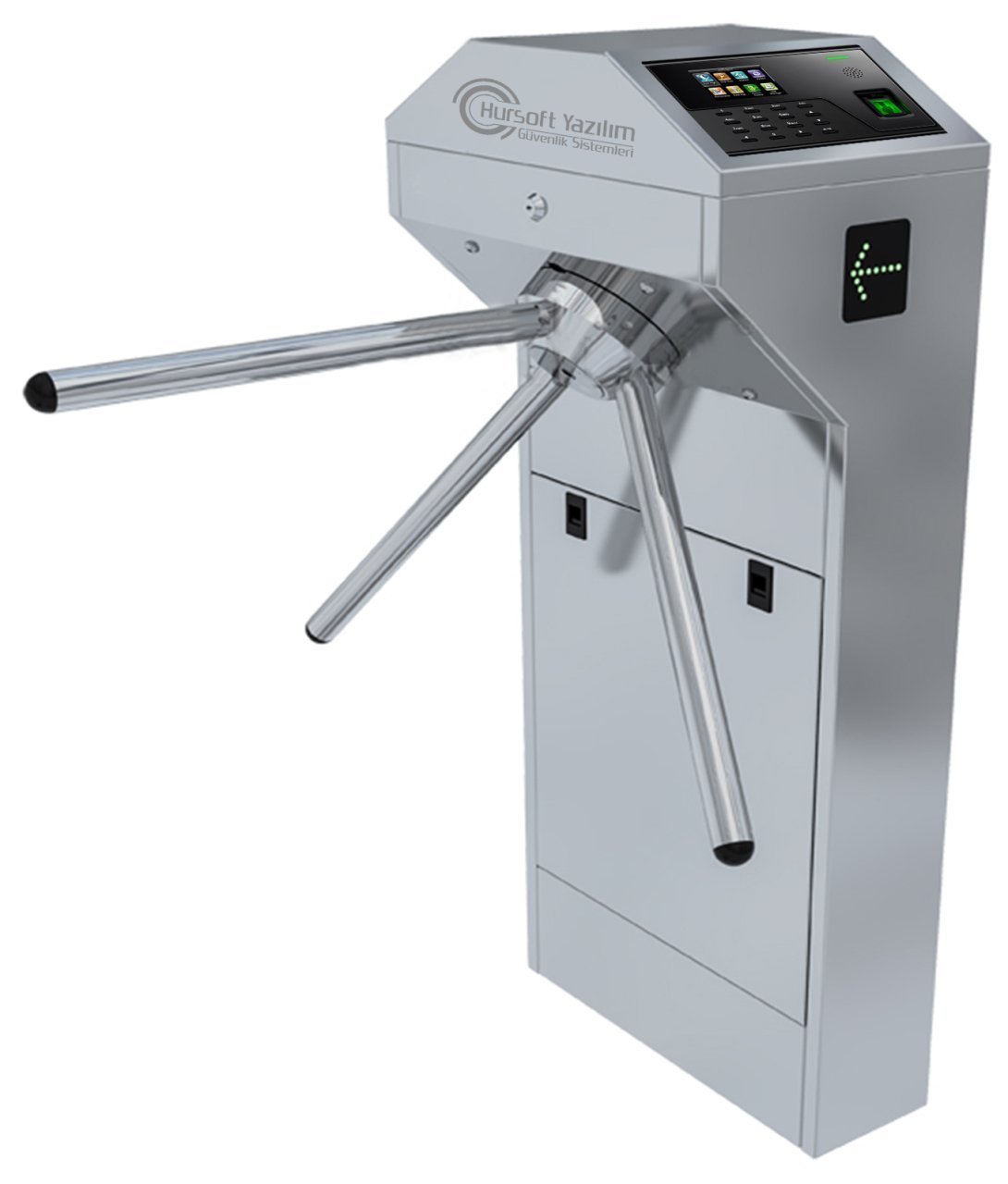 HURSOFT S720 SPOR SALONU TURNİKE SİSTEMLERİ (1 ADET PARMAK İZLİ KART OKUYUCU TURNİKEYE MONTELİ)