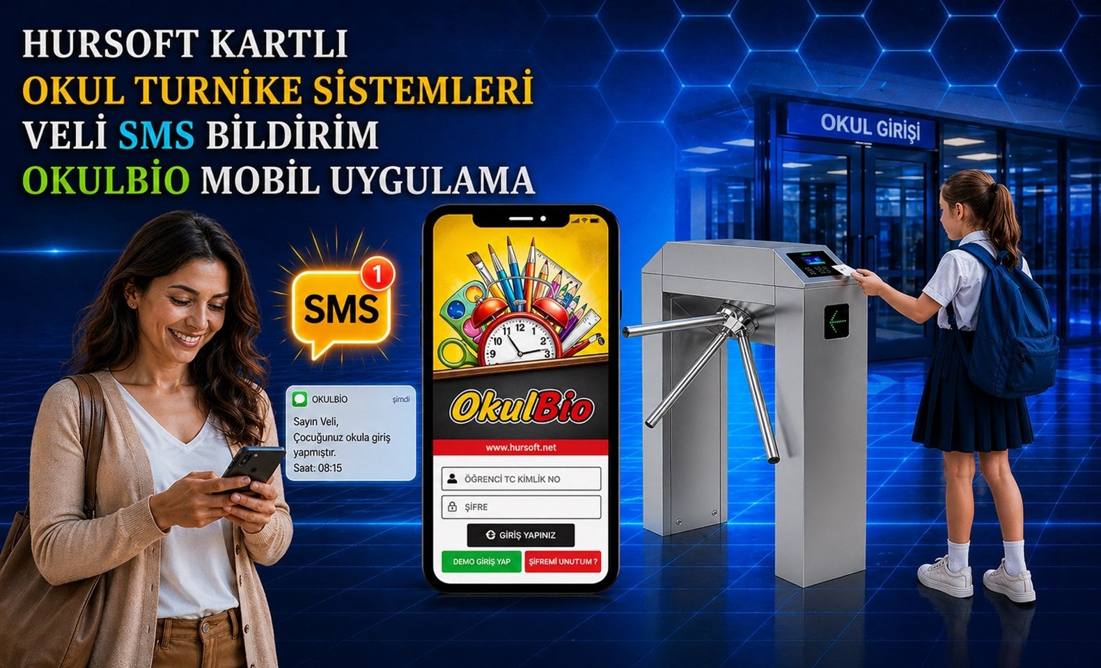 Hursoft Kartlı Okul Turnike Sistemleri